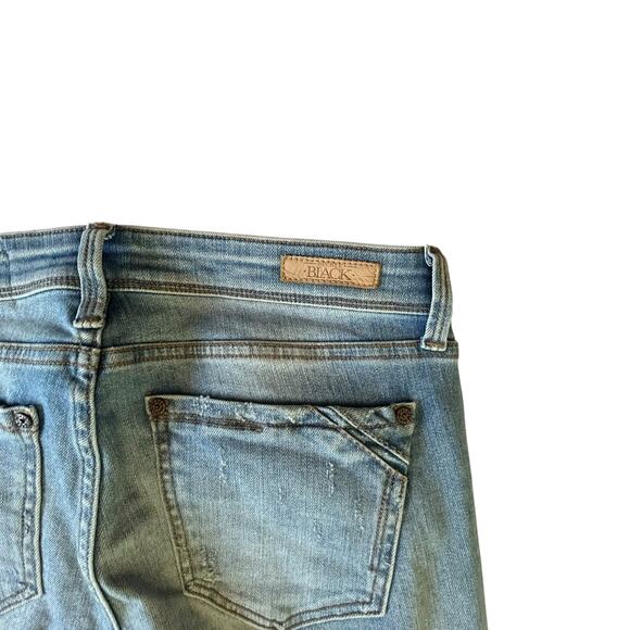 Buckle Black Light Wash Ankle Skinny Jeans Distressed Y2K Denim Women's‎ 28 - Picture 6 of 8